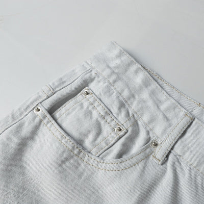 High Street Washed Distressed Wide Leg Flared Jeans