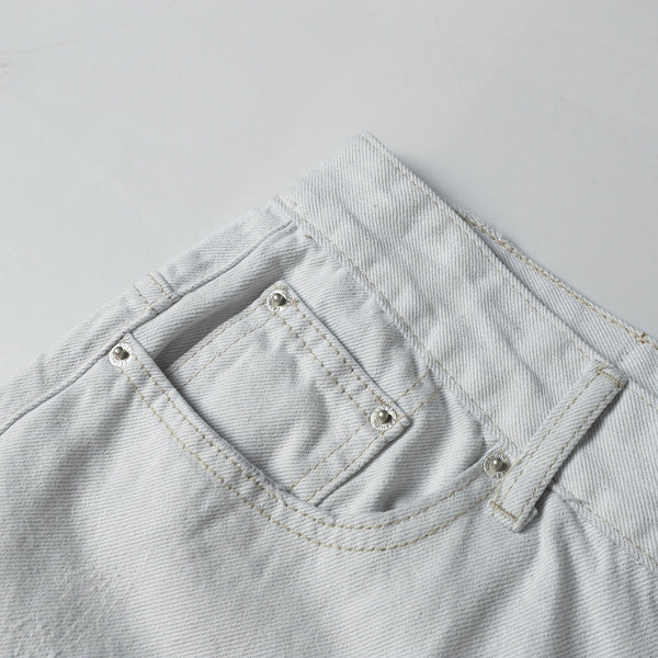 High Street Washed Distressed Wide Leg Flared Jeans