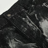 Studded Black Paint Splatter Wide Leg Jeans