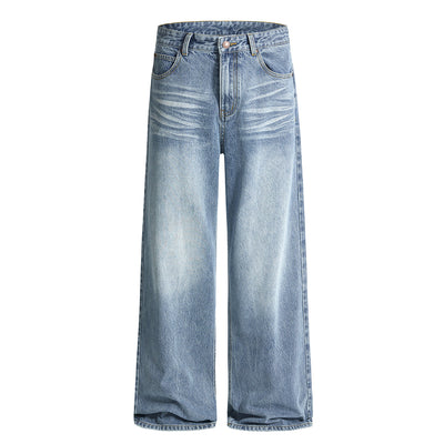Comfort Fit Light Blue Wide Leg Everyday Jeans