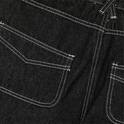 Men's Embroidered Denim Wide Leg Pants Street Vibe Unique Pockets