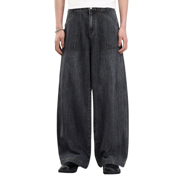 Vintage Washed Slub Distressed Baggy Denim Pants