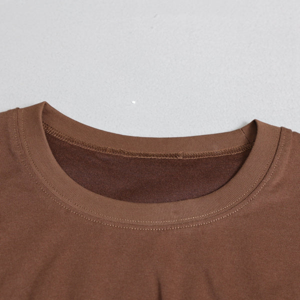 Double-Layer Bubble-Hem Cropped Streetwear Tee