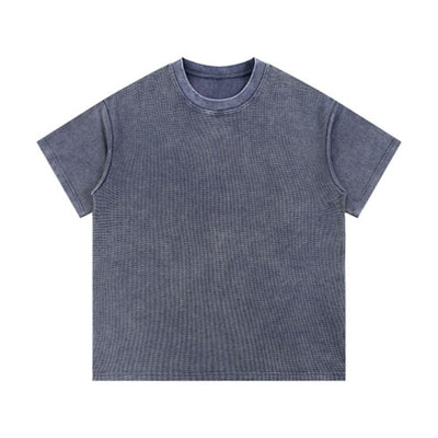 340G Vintage Wash Waffle Knit Relaxed Fit T-Shirt