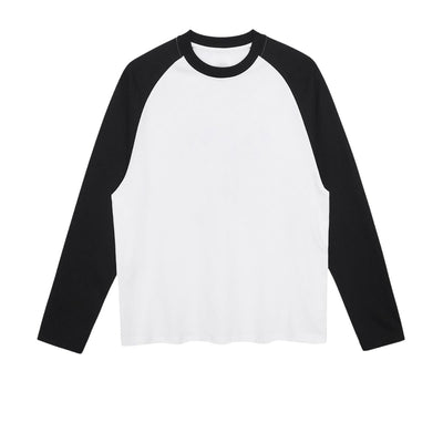 Relaxed Contrasting Colors Raglan Long Sleeve Top 8.1oz