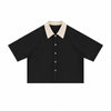 Vintage Washed Colorblock Relaxed Fit Polo T-Shirt