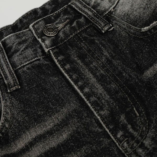 Whisker Fade Distressed High Street Loose Jeans