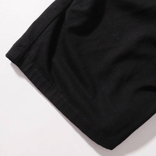 Contrast Stitch Utility Denim Shorts