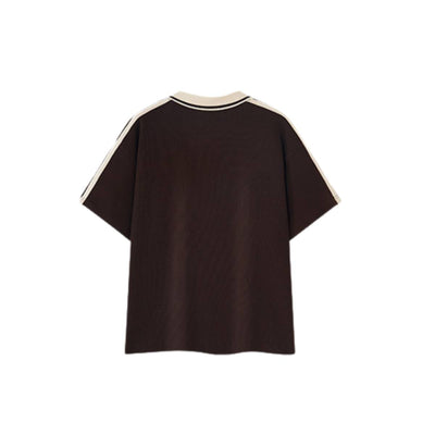 Vintage Waffle Colorblock Boxy Fit Heavyweight Polo T-Shirt