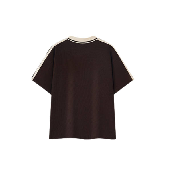 Vintage Waffle Colorblock Boxy Fit Heavyweight Polo T-Shirt