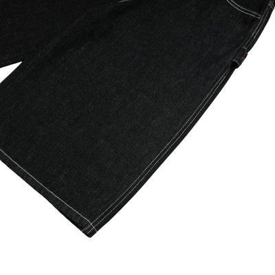 Retro Raw Denim Wide-Leg Bermuda Shorts