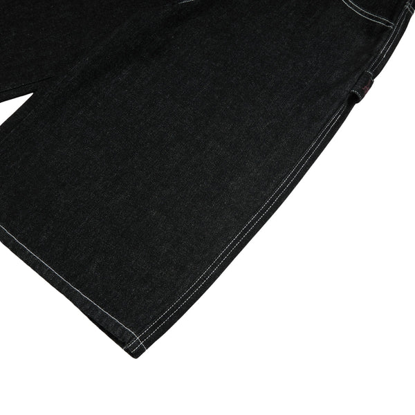 Retro Raw Denim Wide-Leg Bermuda Shorts