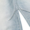Vintage Washed Curved Loose Wide-Leg Jeans