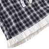 Washed Plaid Graphic Patchwork Bow Detail Relaxed Wide-Leg Capri Denim Pants