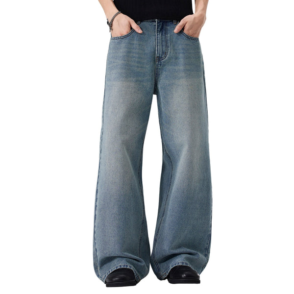 Light Blue Vintage Wash Baggy Jeans