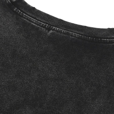 Acid Wash Raw Edge Sleeveless Tee