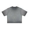 Washed Cotton Boxy Cropped Crew Neck Tee