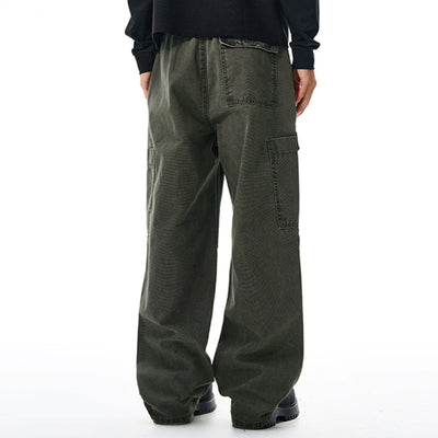 Cargo Wide Leg Stretch Waist Office Commuter Pants