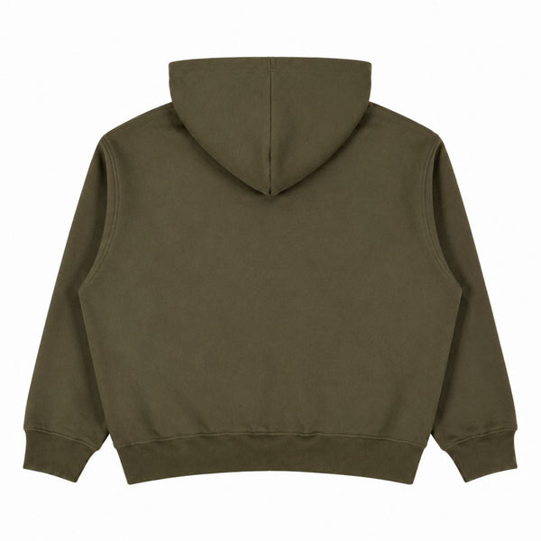 Boxy Cropped 340G Thermal Fleece Zip Hoodie