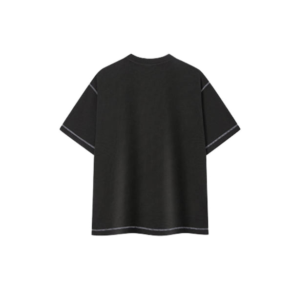 Vintage Waffle Knit Contrast Stitch Oversized T-Shirt