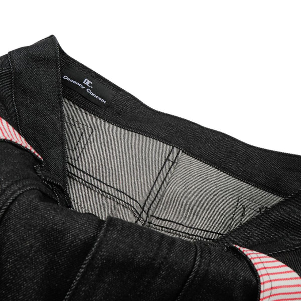 Raw Black Wide Leg Jeans with Utility Flap Pocket Detail