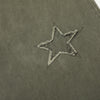 Olive Wide Leg Pants Star Cross Embroidery Details
