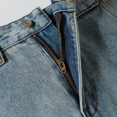 High Street Wide Leg Deconstructed Vintage Washed Loose Jeans