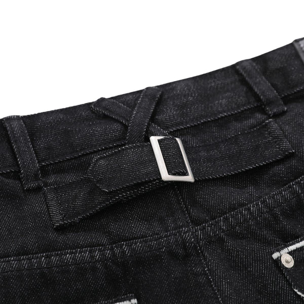 Street Deconstructed Embroidered Slim Flare Jeans