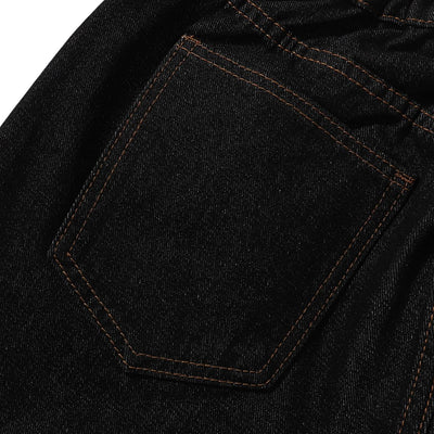 Raw Wash Wide Straight Denim Jeans