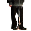 Vintage Inspired Denim Panel Straight Leg Drawstring Pants
