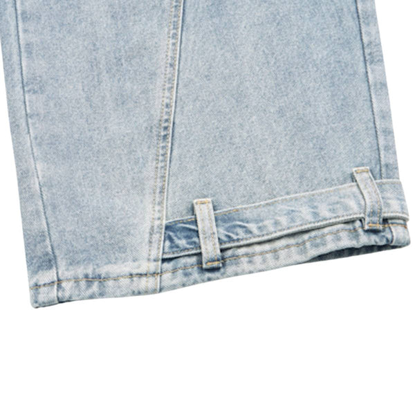 Gradient Washed Whiskered Relaxed Adjustable Hem Pants