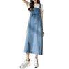 Oversized Denim Midi Slip Dress