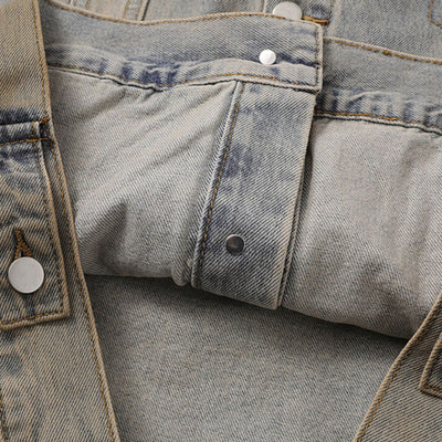 Stand-collar Washed Vintage Loose Denim Jacket