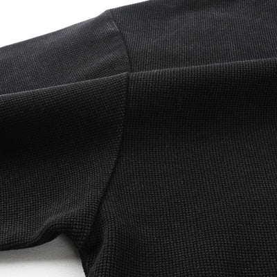 Heavyweight Washed Waffle Cotton Long Sleeve Tee 340G