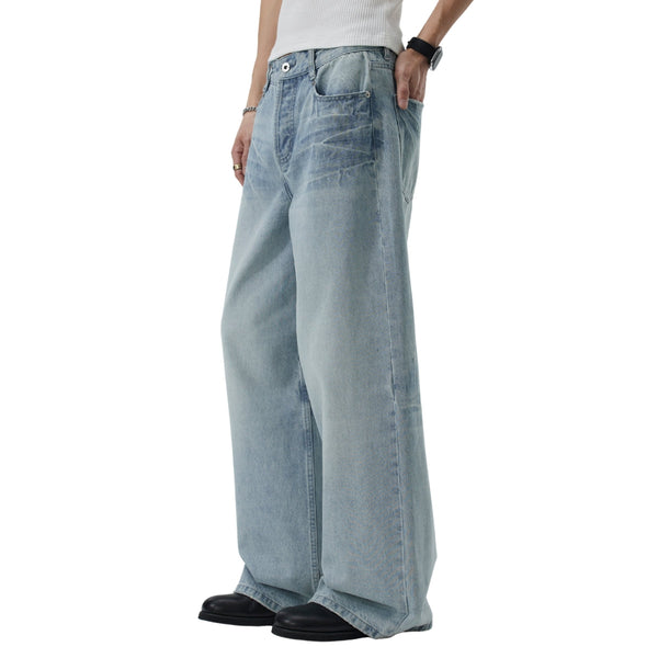 Light Wash Ghost Claw Baggy Wide Leg Denim Jeans
