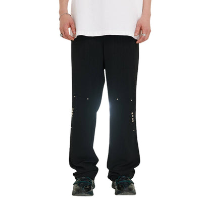 Streetwear Draped Wide Leg Studded Lounge Pants