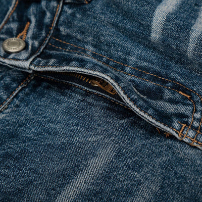 High Waist Wide Leg Distressed Faded Jeans