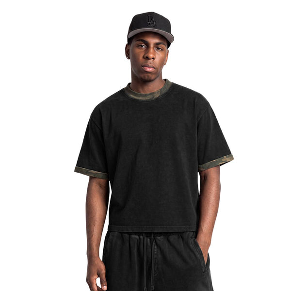 Stone Wash Camo Boxy T Shirt 8.5oz