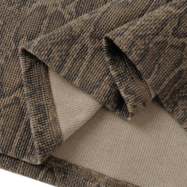 Vintage Snake Texture Waffle Long-Sleeve T-Shirt