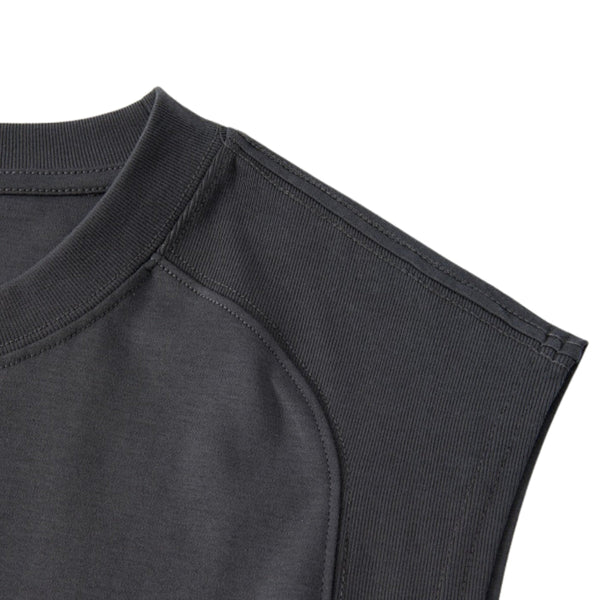 Panelled Back Seam Sleeveless T-Shirt