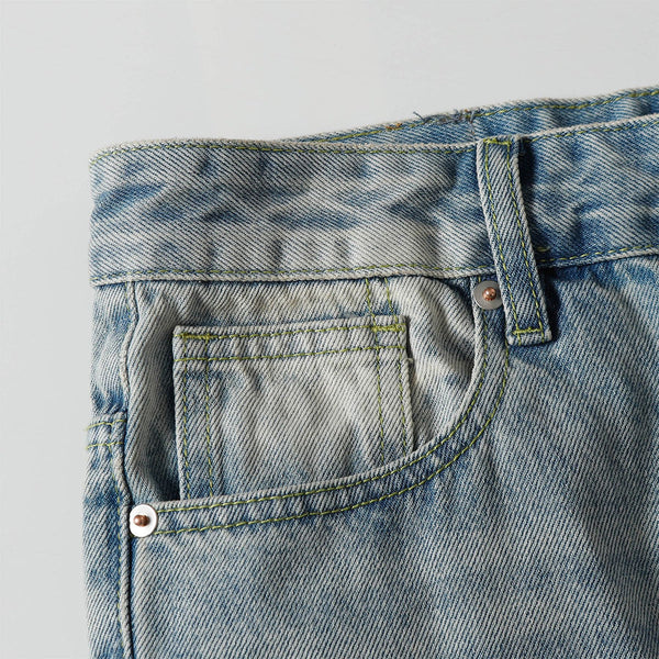 Vintage Light Wash Flared Loose Fit Streetwear Jeans