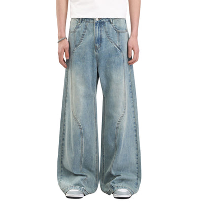 Streetwear Relaxed Straight-Leg Workwear Jeans