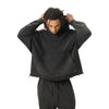 Raw Edge Boxy Washed Cotton Hoodie