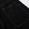Wide Leg High Waisted Dark Denim Jeans Button Detail