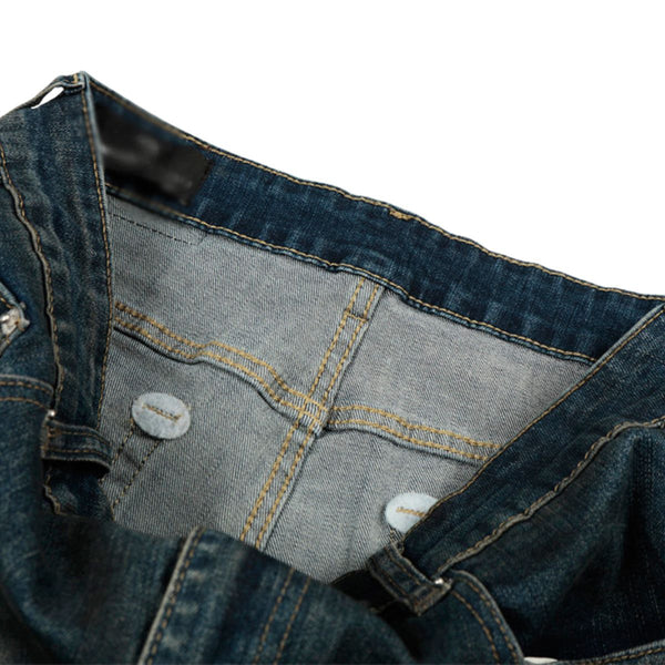 Men's Distressed Paint Splatter Denim Pants Vintage Loose Flare