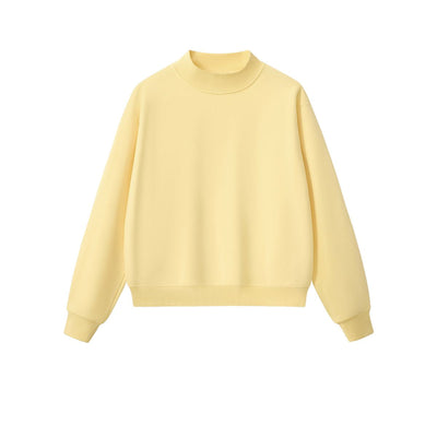 Women's Mockneck Solid Fleece Sweatshirt