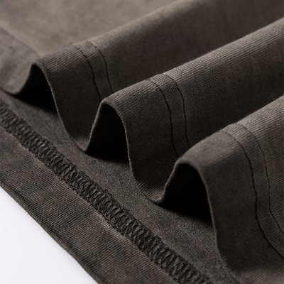 Reverse Fry Washed Vintage Casual Cotton Tee