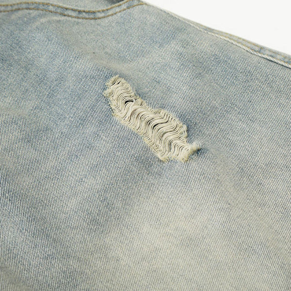 Leopard Print Belt Vintage Wide Leg Distressed Denim