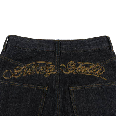 Vintage Embroidered Baggy Denim Jeans