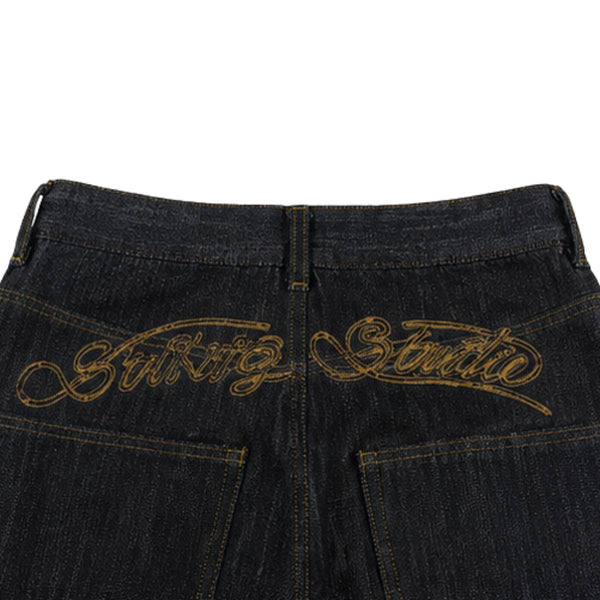 Vintage Embroidered Baggy Denim Jeans